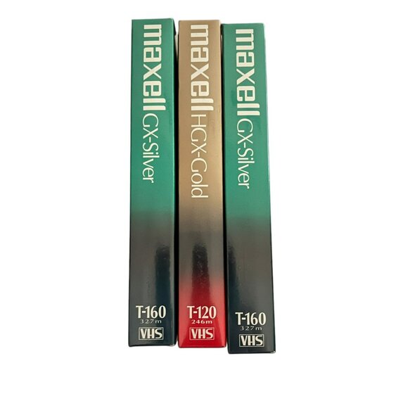 Maxell VHS Tapes Lot of 3 T 120 T 160 Two‎ 8 hour, One 6 hour - Picture 2 of 3